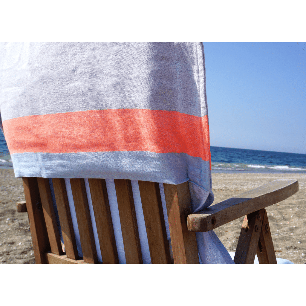 Neon Two-in-One Beach Towel and Bag, Green, Blue, Recycled Cotton with