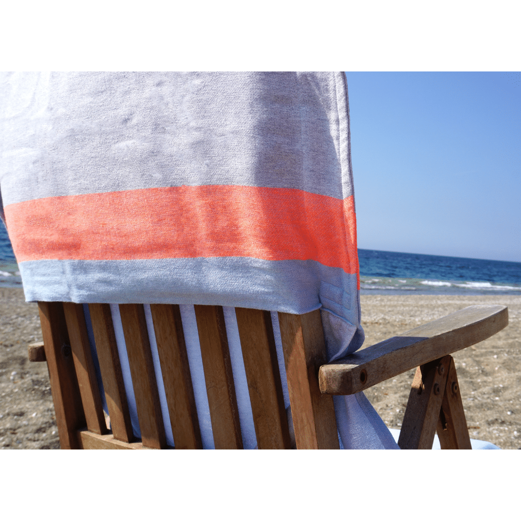 Neon Two-in-One Beach Towel and Bag, Green, Blue, Recycled Cotton with