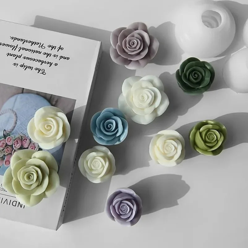 New 3D Flower Silicone Candle Molds Handmade Rose Flower Soap Plaster
