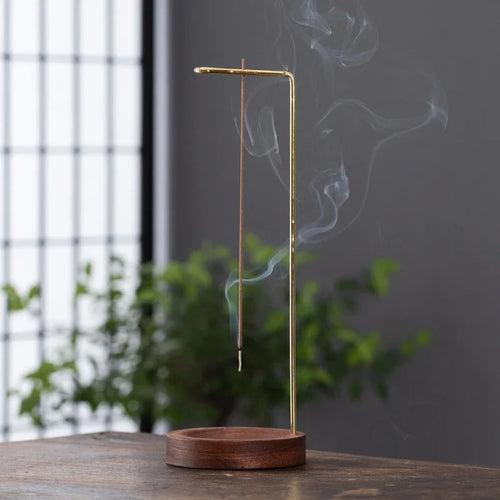 Creative Upside Down Incense Burner Incense Stick Holder Wooden Round