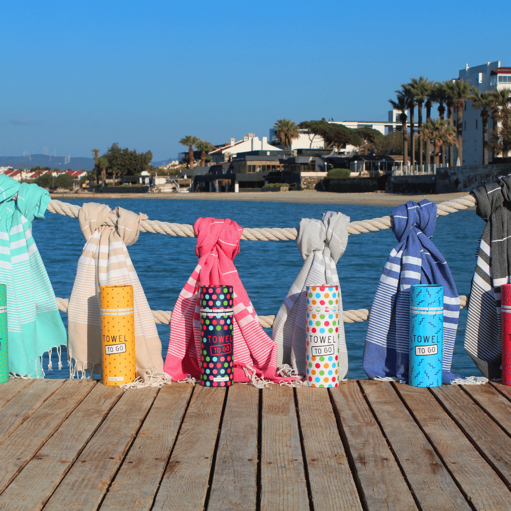 Malibu Hammam Towel with Recycled Gift Box, Turquoise